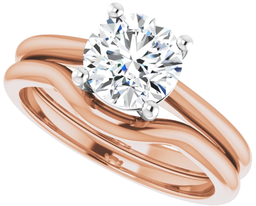 Sužadėtuvių Žiedas „Solitaire“ 14k rose/white gold Round 7mm (10)