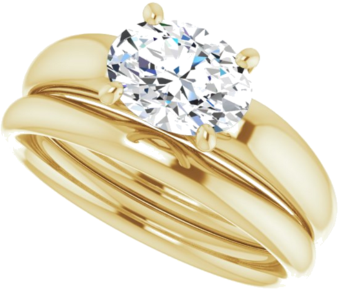 Sužadėtuvių Žiedas 14k yellow gold Oval 8mm x 6mm (10)