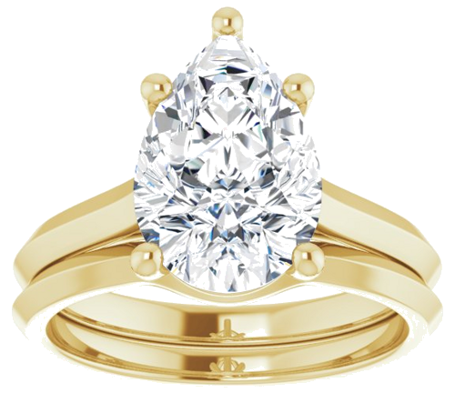 14K Yellow 12x8 mm Pear Solitaire Engagement Ring Mounting (8)