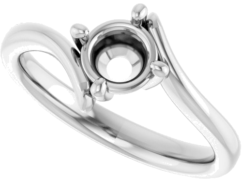 14K White  5.8 mm Round Solitaire Engagement Ring Mounting (5)