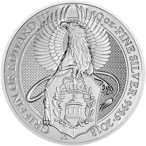 10 oz Griffin Queen’s Beasts 2018 United Kingdom Silver Coin (1)