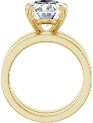 Sužadėtuvių Žiedas „Double Claw-Prong Solitaire“ 14k yellow gold Oval 12mm x 10mm (7)