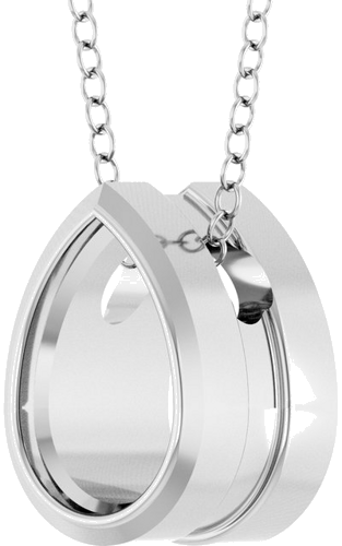 Pakabukas „Solitaire“ 14k white gold Pear 7mm x 5mm (2)