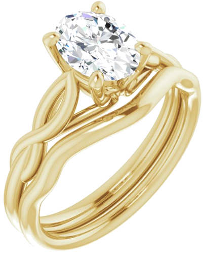 14K Yellow  8x6 mm Oval Solitaire Engagement Ring Mounting (6)