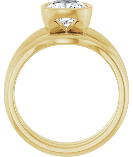 Sužadėtuvių Žiedas „Bezel-Set Solitaire“ 14k yellow gold Cushion 7mm (7)