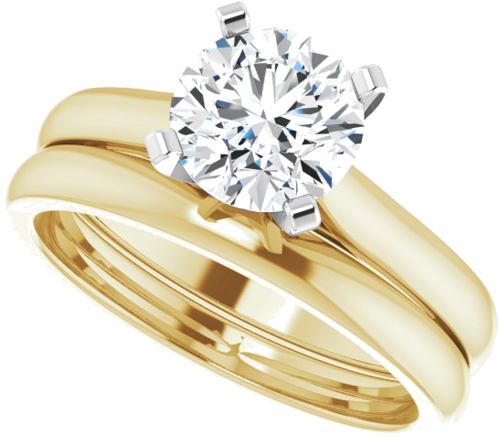 Sužadėtuvių Žiedas „Solitaire“ 14k yellow/white gold Round 7mm (9)
