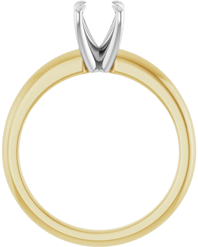 14K Yellow White 5.8 mm Round Solitaire Engagement Ring Mounting (2)
