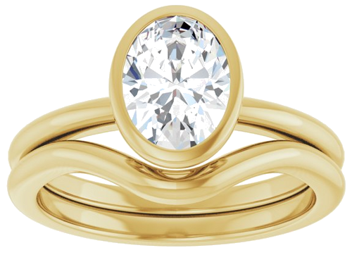 Sužadėtuvių Žiedas „Bezel-Set“ 10k yellow gold Oval 8mm x 6mm (8)