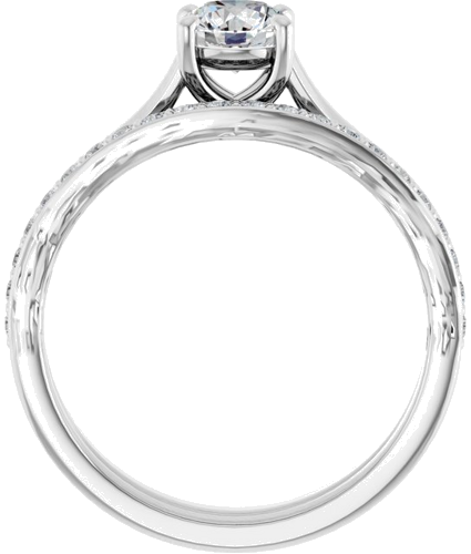 Sužadėtuvių Žiedas „Solitaire“ 585 Baltojo Aukso Round 5.2mm (7)