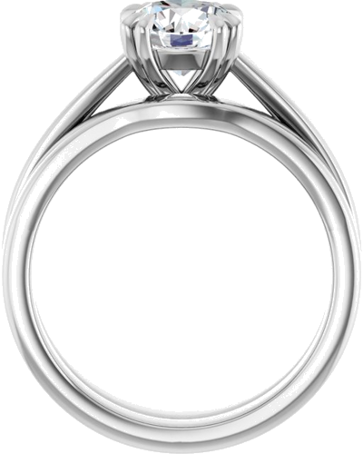 14K White 7 mm Round Solitaire Engagement Ring Mounting (7)