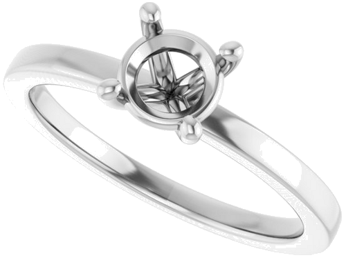 Sužadėtuvių Žiedas „Solitaire“ 14k white gold Round 5.8mm (5)