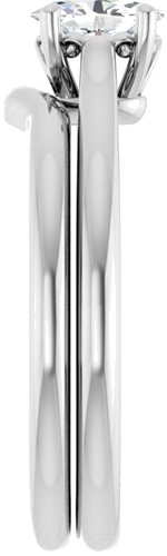 Sužadėtuvių Žiedas „Solitaire“ 585 Baltojo Aukso Oval 6mm x 4mm (9)