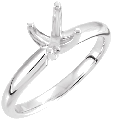 Sužadėtuvių Žiedas „Solitaire“ 585 Baltojo Aukso Round 6.5mm (1)