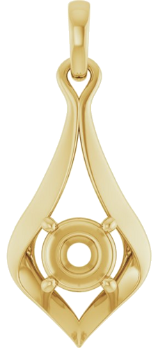 Pakabukas „Solitaire“ 14k yellow gold Round 5.2mm (1)