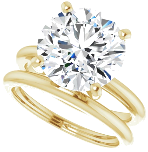 14K Yellow  11 mm Round Solitaire Engagement Ring Mounting (10)