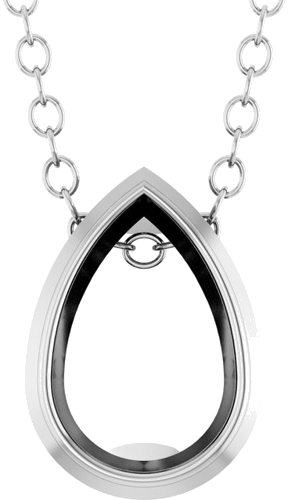 Pakabukas „Solitaire“ 14k white gold Pear 6mm x 4mm (1)