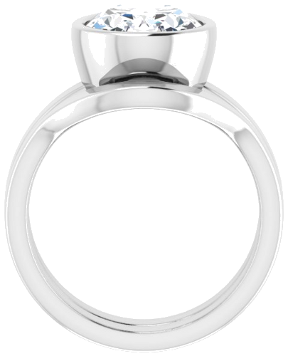 14K White 11x9 mm Oval Solitaire Engagement Ring Mounting (7)