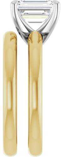 Sužadėtuvių Žiedas „Solitaire“ 585 Baltojo Ir Geltonojo Aukso Emerald 8mm x 6mm (9)