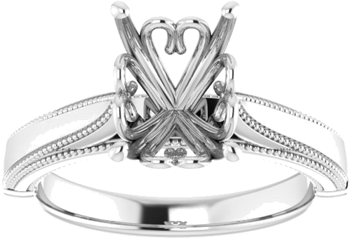 Sužadėtuvių Žiedas „Solitaire“ 14k white gold Emerald 9mm x 7mm (3)