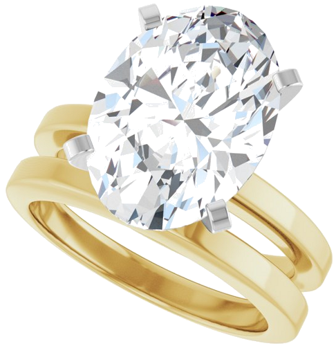 Sužadėtuvių Žiedas 14k yellow/white gold Oval 14mm x 10mm (10)