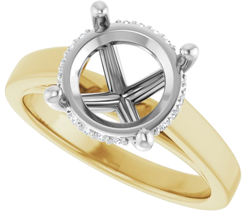 Sužadėtuvių Žiedas „Hidden Halo-Style“ 14k yellow/white gold Round 9.4mm (5)