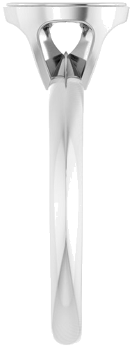 14K White 8 x 6 mm Oval Solitaire Engagement Ring Mounting (4)