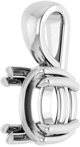 Pakabukas „Double Claw-Prong Solitaire“ 14k white gold Oval 8mm x 6mm (2)