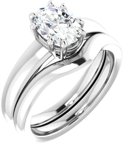 Sužadėtuvių Žiedas „Split-Prong Solitaire“ 14k white gold Oval 8mm x 6mm (6)