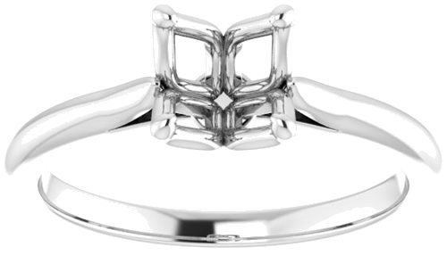 Sužadėtuvių Žiedas „Solitaire“ 585 Baltojo Aukso Square 5mm (3)