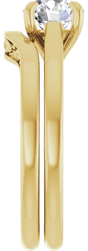 Sužadėtuvių Žiedas „Solitaire Floral“ 14k yellow gold Round 6.5mm (9)