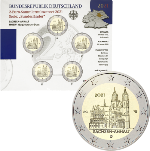 2021 Germany Saxony-Anhalt 2 euro coin set (1)