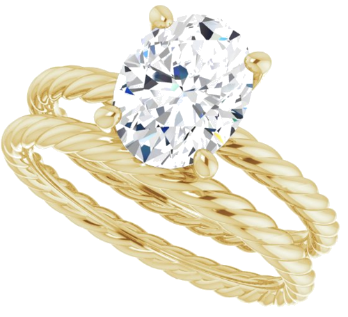 Sužadėtuvių Žiedas „Solitaire“ 585 Geltonojo Aukso Oval 9mm x 7mm (10)