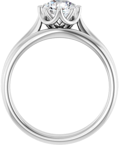 14K White 6.5 mm Round Solitaire Engagement Ring Mounting (7)