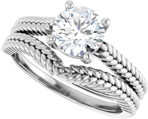 Sužadėtuvių Žiedas „Solitaire“ 14k white gold Round 6.5mm (10)