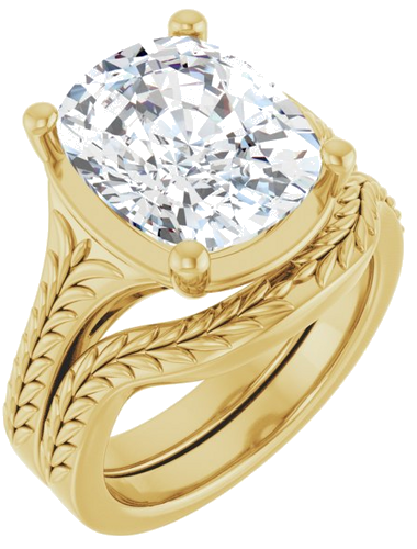 Sužadėtuvių Žiedas „Solitaire“ 14k yellow gold Elongated Cushion 12mm x 10mm (6)