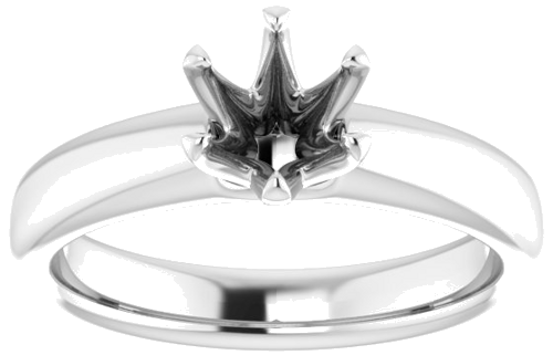 Sužadėtuvių Žiedas „Solitaire“ 585 Baltojo Aukso Round 6mm (3)