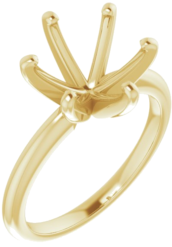14K Yellow  10 mm Round Solitaire Engagement Ring Mounting (1)