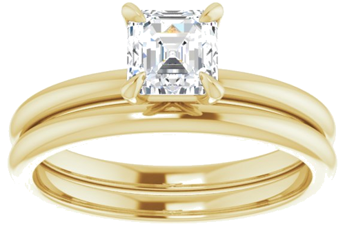 Sužadėtuvių Žiedas „Solitaire“ 14k yellow gold Asscher 5mm (8)
