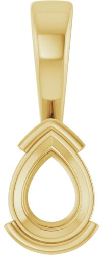 Pakabukas „Half-Bezel Solitaire Charm“ 14k yellow gold Pear 8mm x 6mm (1)