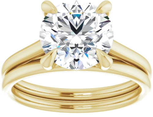 14K Yellow  8.8 mm Round Solitaire Engagement Ring Mounting (8)