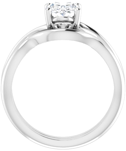 Sužadėtuvių Žiedas „Solitaire“ 14k white gold Oval 8mm x 6mm (7)