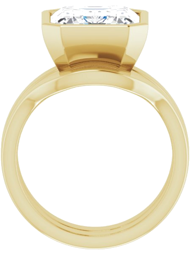 Sužadėtuvių Žiedas „Bezel-Set Solitaire“ 14k yellow gold Emerald 12mm x 10mm (7)