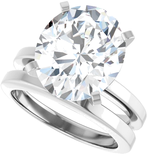Sužadėtuvių Žiedas 14k white gold Oval 13mm x 11mm (10)