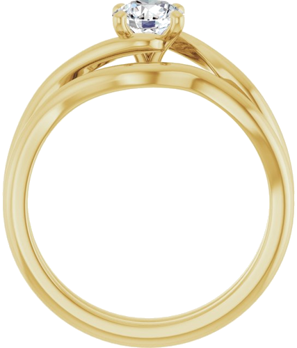 Sužadėtuvių Žiedas „Bypass“ 14k yellow gold Round 5.2mm (7)