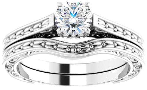 14K White 5.2 mm Round Solitaire Engagement Ring Mounting (8)