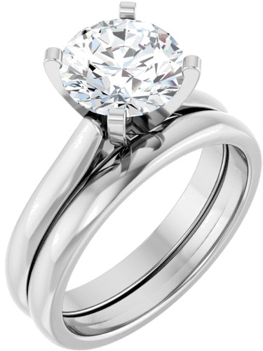 14K White 8.2 mm Round Solitaire Engagement Ring Mounting (6)