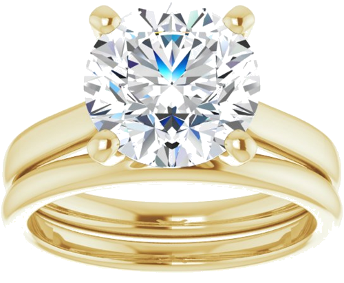 Sužadėtuvių Žiedas „Solitaire“ 585 Geltonojo Aukso Round 9.4mm (8)