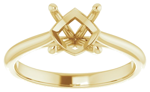 14K Yellow 7.4 mm Round Solitaire Engagement Ring Mounting (3)