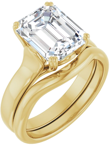Sužadėtuvių Žiedas „Solitaire“ 14k yellow gold Emerald 10mm x 8mm (6)