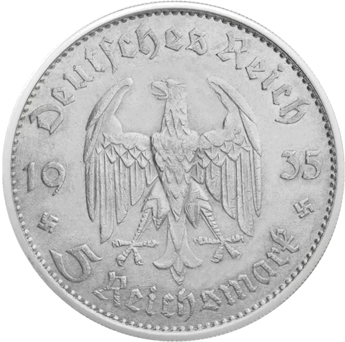 5 Reichmark Potsdam Church (1934-1935) Germany Silver Coin (2)